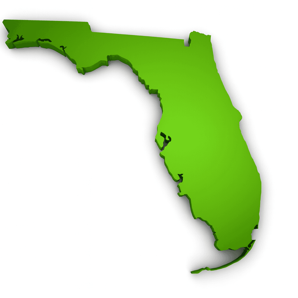 Florida map showing service coverage areas