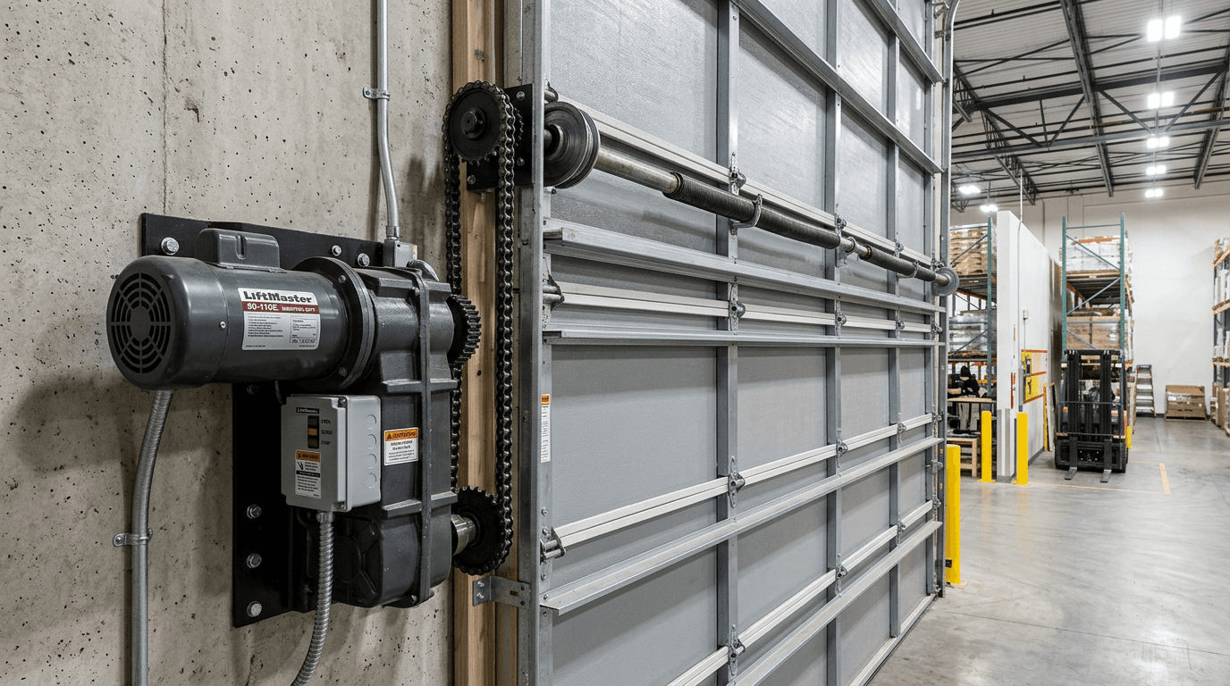 Industrial garage door opener system