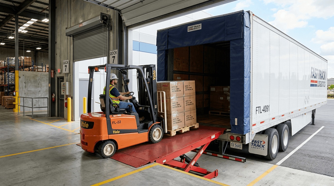 Loading dock with leveler and dock seal